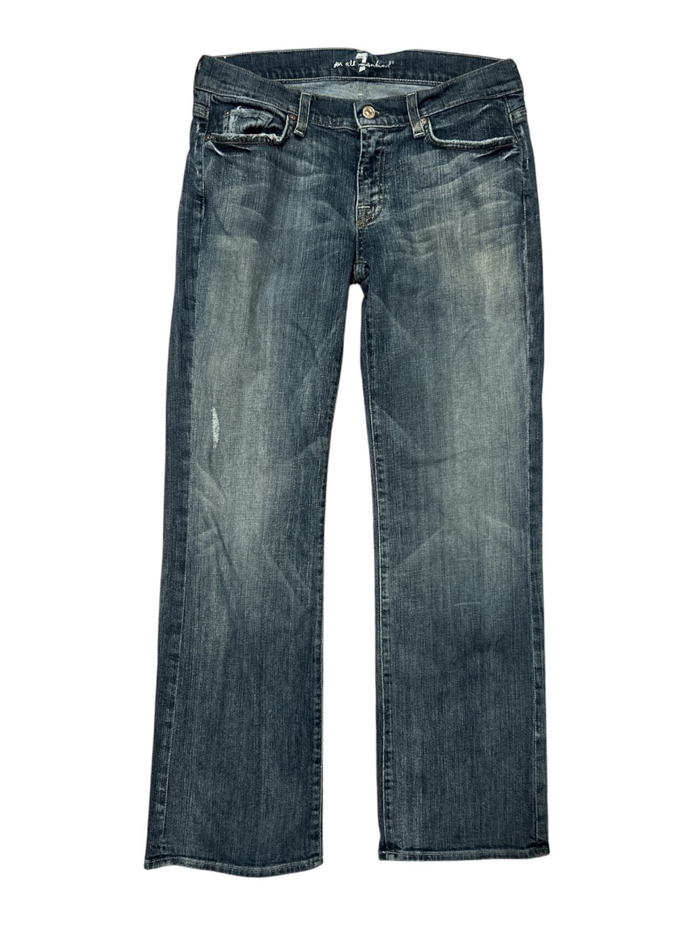 7 For All Mankind Jeans Womens 29 Bootcut Distressed Y2K Low Rise USA